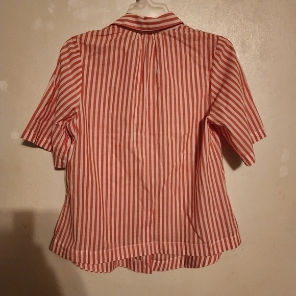 Isabella Sinclair Wellesley Striped Top XS Red White Anthropologie - Picture 3 of 9